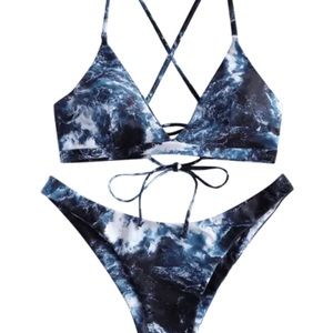 Cross lace-up bikini